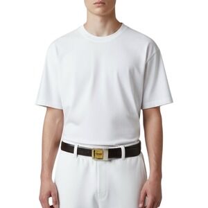 Vintage Corvette Belt Brown Leather Automotive Car Emblem Novelty Buckle Mens‎